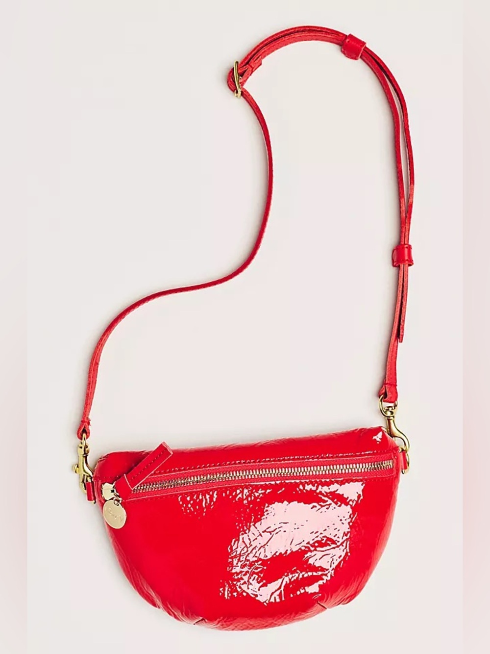 Clare V Petit Fanny, Super Red Pucker Patent